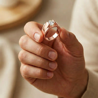 1CTW Titan Solitaire Lab Grown Diamond Ring For Men Rose Gold
