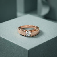 1CTW Valor Channel Set Lab Grown Diamond Ring For Men Rose Gold