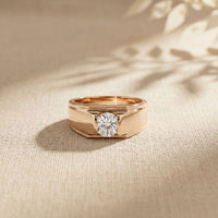 0.75CTW Regent Crest Lab Grown Diamond 18K Gold Ring Ring For Men Rose Gold
