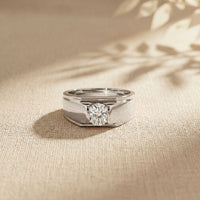 0.75CTW Regent Crest Lab Grown Diamond 18K Gold Ring Ring For Men White