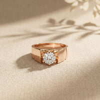 1.50CTW Imperial Round Lab Grown Diamond Ring For Men Rose gold