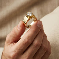 1.50CTW Imperial Round Lab Grown Diamond Ring For Men Gold