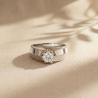 0.75CTW Round Vanguard Crest Lab Grown Diamond Ring For Men White
