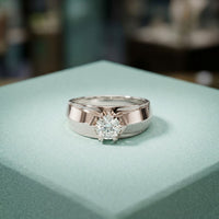 0.75CTW Round Vanguard Crest Lab Grown Diamond Ring For Men White