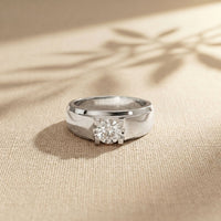 0.75CTW Round Vanguard Crown Lab Grown Diamond Ring For Men White