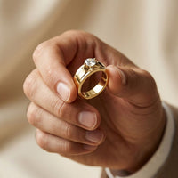 0.75CTW Vanguard Solitaire Lab Grown Diamond Ring For Men Gold