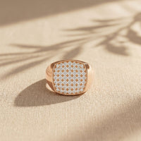 0.70 Ct Round Monarch Pavé Lab Grown Diamond Ring For Men Rose Gold