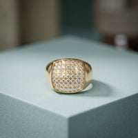 0.70 Ct Round Monarch Pavé Lab Grown Diamond Ring For Men Gold