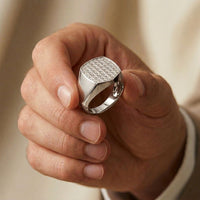 0.70 Ct Round Monarch Pavé Lab Grown Diamond Ring For Men White