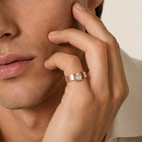0.25CTW Princess Apex Bezel Lab Grown Diamond Ring For Men Rose Gold