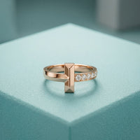 0.20CTW Round Vertex Pavé Lab Grown Diamond Ring For Men Rose Gold