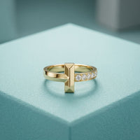 0.20CTW Round Vertex Pavé Lab Grown Diamond Ring For Men Gold