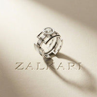 1 CTW Round Apex Orbit Lab Grown Diamond Ring For Men White