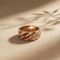 0.65CTW Round Tempest Pavé Lab Grown Diamond Band For Men Rose Gold