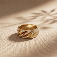 0.65CTW Round Tempest Pavé Lab Grown Diamond Band For Men Gold
