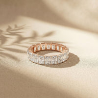 4.90CTW Radiant Cut Lab Grown Diamond Eternity Band For Men Rose Gold