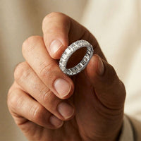 4.90CTW Radiant Cut Lab Grown Diamond Eternity Band For Men White
