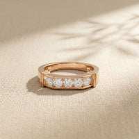 0.55 CTW Round Arcadia Lab Grown Diamond Band Ring For Men Rose Gold
