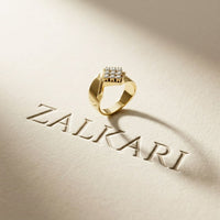 0.45CTW Round Cluster Lab Grown Diamond Statement Ring For Men Gold