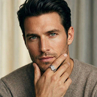 0.45CTW Round Cluster Lab Grown Diamond Statement Ring For Men White