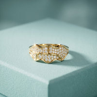 0.45CTW Round Abstract Pavé Lab Grown Diamond Band Ring For Men Gold