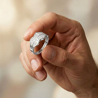 0.45CTW Round Abstract Pavé Lab Grown Diamond Band Ring For Men White