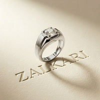 1.1CTW Round Solitaire Signet Lab Grown Diamond Ring For Men