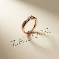 0.07CTW Round Pavé Bar Open Band Lab Grown Diamond Ring For Men Rose Gold