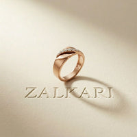 0.15CTW Round Twisted Pavé Lab Grown Diamond Band Ring For Men Rose Gold