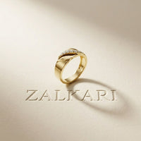 0.15CTW Round Twisted Pavé Lab Grown Diamond Band Ring For Men Gold