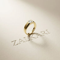 0.5CTW Princess Solitaire Lab Grown Diamond Signet Ring For Men Gold