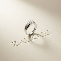 0.5CTW Princess Solitaire Lab Grown Diamond Signet Ring For Men White