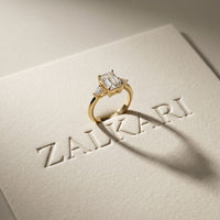 3.20ctw Radiant Lab Grown Diamond Elvaria Three Stone Ring