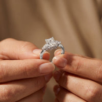 3.20ctw Radiant Lab Grown Diamond Elvaria Three Stone Ring