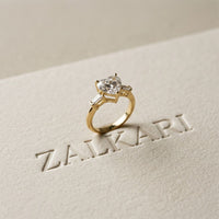 3.30ctw Heart Lab Grown Diamond Serenique Three Stone Ring