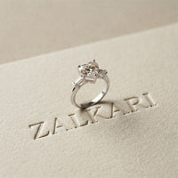3.30ctw Heart Lab Grown Diamond Serenique Three Stone Ring