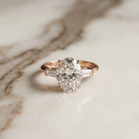 Oval Lab Grown Diamond Alouette Three Stone Ring 3.30ctw