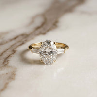 Oval Lab Grown Diamond Alouette Three Stone Ring 3.30ctw