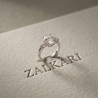 Oval Lab Grown Diamond Alouette Three Stone Ring 3.30ctw