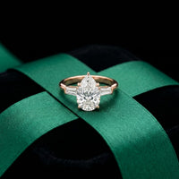 Three Stone Elowen Engagement Ring 3.30ctw Pear Lab Grown Diamond