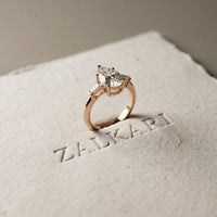 Three Stone Elowen Engagement Ring 3.30ctw Pear Lab Grown Diamond