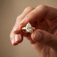 Three Stone Elowen Engagement Ring 3.30ctw Pear Lab Grown Diamond
