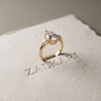 Three Stone Elowen Engagement Ring 3.30ctw Pear Lab Grown Diamond