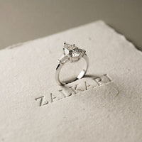 Three Stone Elowen Engagement Ring 3.30ctw Pear Lab Grown Diamond