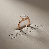 Princess Cut Lab Grown Diamond Seraphielle Three Stone Engagement Ring
