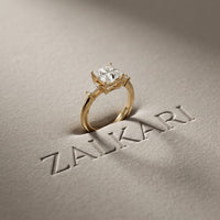 Princess Cut Lab Grown Diamond Seraphielle Three Stone Engagement Ring