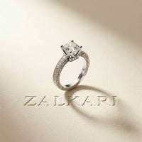 2.20CTWCushion Vintage Milgrain Lab Grown Diamond Engagement Ring For Women White