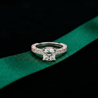 2.20CTWCushion Vintage Milgrain Lab Grown Diamond Engagement Ring For Women White