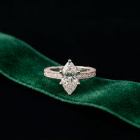 2.25CTW Marquise Antique Inspired Lab Grown Diamond Ring For Women White