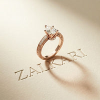 2.20CTW Pear Cut Vintage Scrollwork Lab Grown Diamond For Women Rose Gold